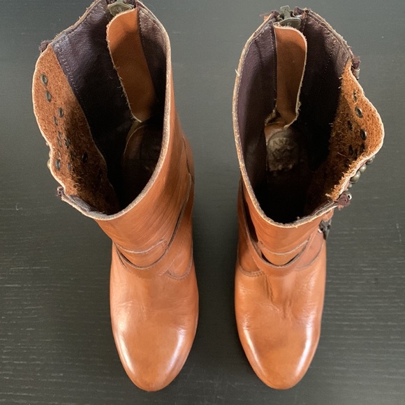 Genuine leather wedge platform high heel boot - Picture 11 of 13